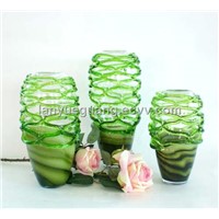 Reticular Wrap Art Glass Vase