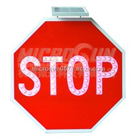 Solar led traffic safety sign