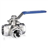 T Or L Type Three-way 1000PSI Standard Bore Stainless Steel Ball Valve