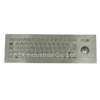 Vandal Proof Industrial Stainless Steel Keyboard with 38mm trackball