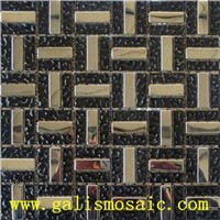 glass and metal(stainless steel) mosaic