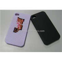 iphone 4G silicone+embroider