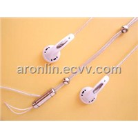 neck strap earphone metal ring in ear 15mm speaker mp3 earphone