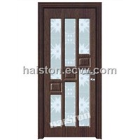 wood door with glass