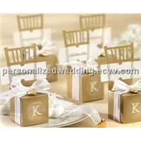 Golden chair wedding favor box