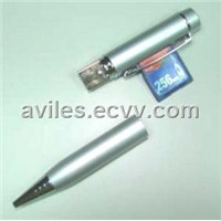 USB-001: USB Flash Drive SD/MMC Card Reader Pen
