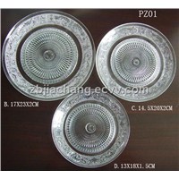 13&amp;quot; clear glass charger plates manufacturer PZ01A