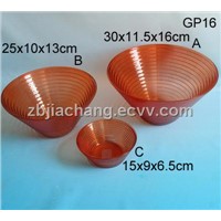 3pcs orange glass dinner set manufacturer GP16
