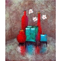 Abstract wine bottle paintings--CX143