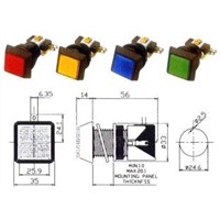 Arcade square Push button with switch and lamp 35x35mm