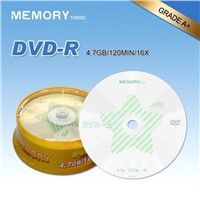 Blank DVD-R with 120 Minutes Playing Time, 4.7GB Memory and 16/8x Running Speed