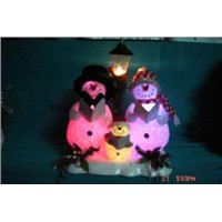 Christmas Gift Colorful Lamp with Singing Snowmen