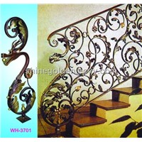 Decorative hand forged wrought iron handrails