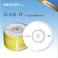 Durable Blank DVD-R with 120Minutes Playing Time, 4.7GB Memory and 16x/8x Running Speed