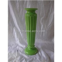 Green Glazed Ceramic Candle Stand, candlesick holder