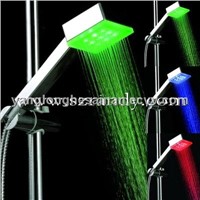 LD8008-A4 strong flow ABS plastic rainbow 7 color led rain shower head with filter net