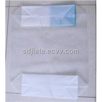 PE film transparent block bottom valve bag for 25kg packing