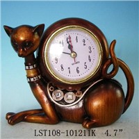Resin cat clock decoration