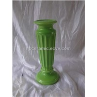 Small Green Glazed Ceramic Candle stand, tealight holder