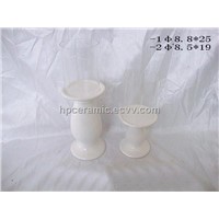 White Ceramic Tealight Holder, Candlestick holder 2