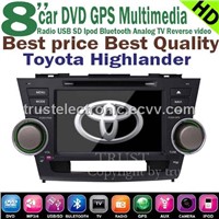 Wholesale toyota Higlander,Kluger car in dash stereo DVD GPS player with 7inch touch screen