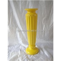Yellow Glazed Ceramic candle holder, candle stand