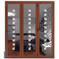 high quality aluminum bi-folding door with double-sided glass with various designs