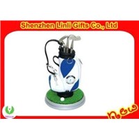 supply 2011 Mini novelty golf pen holder with digital clock gifts
