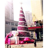 Giant Artificial outdoor Christmas tree, 13 to 50 feet tall, PVC leaves