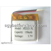 Li-polymer  302323 130mAh  3.7V battery