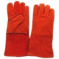 16" Red Cowhide Split Leather Welding Gloves