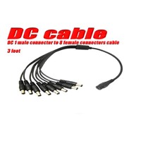 1m 24awg 1 female to 8 male dc cable/splitter dc cable