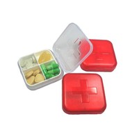 4 Compartment Square Pill Medicine Case