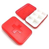 6 compartment square pill medicine case