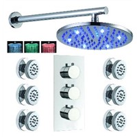 8" Thermostatic LED Shower with Body Jets (1204)