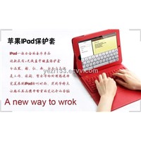 Bluetooth Keyboard with Protective PU Leather Case for Apple iPad