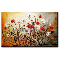 Flower oil painting, hand made on canvas for decoration