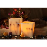 Squar flameless real wax candle