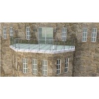 Top Mount Balustrade, Made of 304 Stainless Steel and Laminated Glass