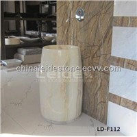 White onyx column pedestal sink LD-F112