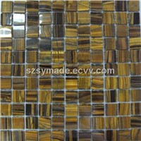 Yellow tiger eye mosaic mesh mounted