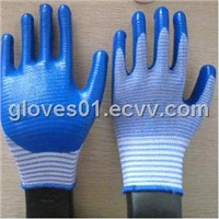 blue nitrile coated working gloves ,NG1501-21