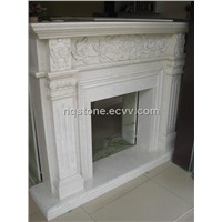 cream marfil fireplace surround