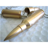 metal bullet shape usb flash drive with keyring