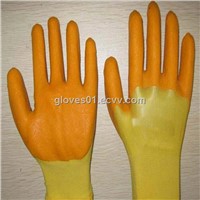 yellow PVC coated work gloves PG1511-14