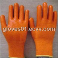 yellow PVC coated working gloves PG1513-1