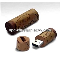 Fashionable Logo Printing Red Wine Cork Shaped USB Key