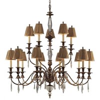 12-Lights Contemporary Foyer Chandelier VT2465-8+4 with Fabric Lampshade