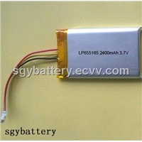 3.7V Li-Polymer 655165 2400mAh Battery