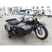 Antique Motorcycle with Sidecar-Black